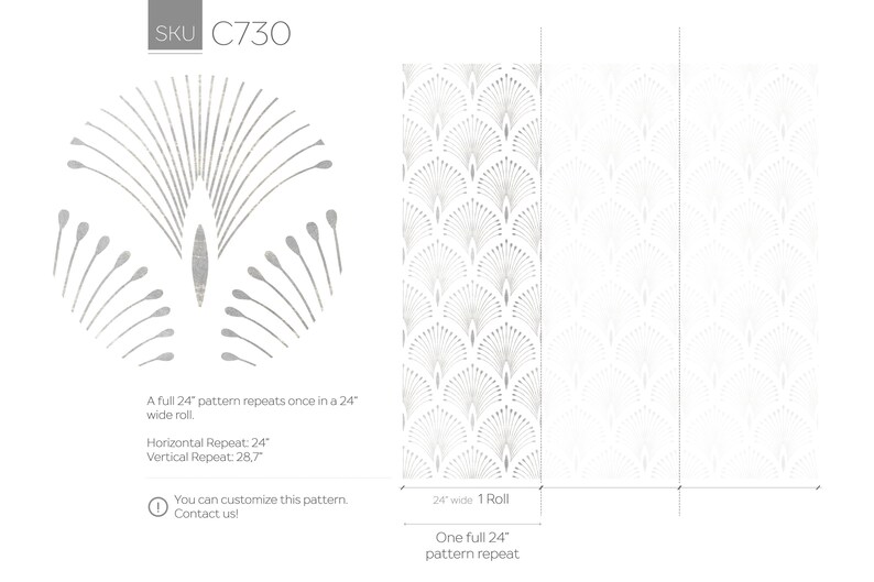 Gray Minimalist Art Deco Wallpaper / Peel and Stick Wallpaper Etsy UK