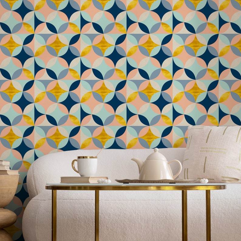 Hand Drawn Removable Wallpaper Scandinavian Wallpaper Temporary ...