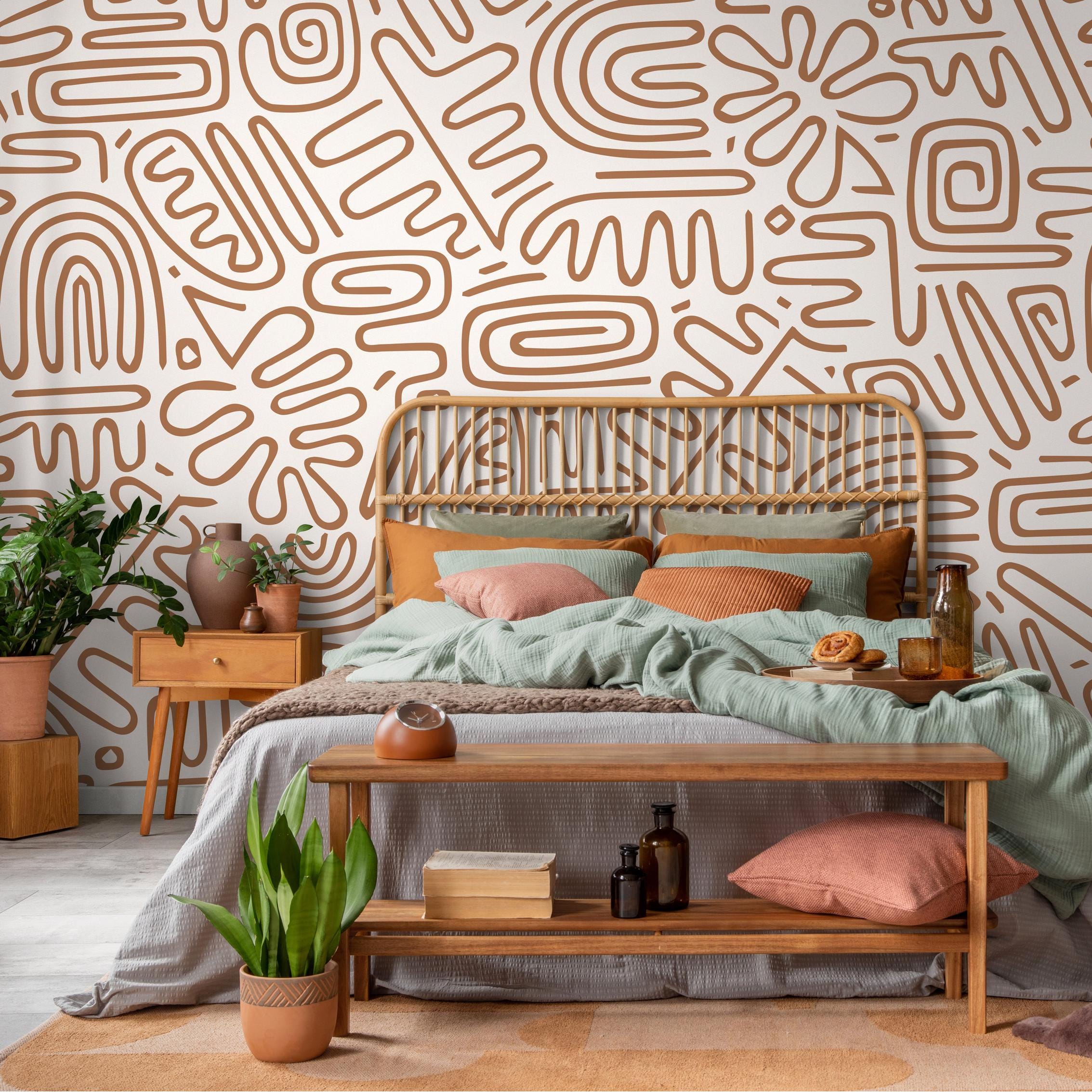Removable Wallpaper Scandinavian Wallpaper Temporary Wallpaper Vintage ...