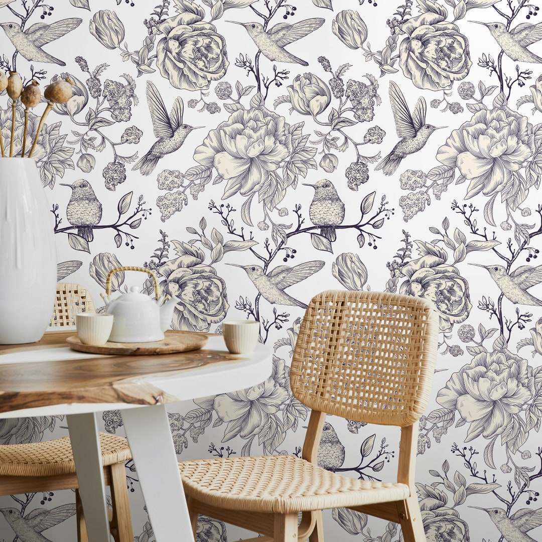 Removable Wallpaper Scandinavian Wallpaper Temporary Wallpaper Vintage ...