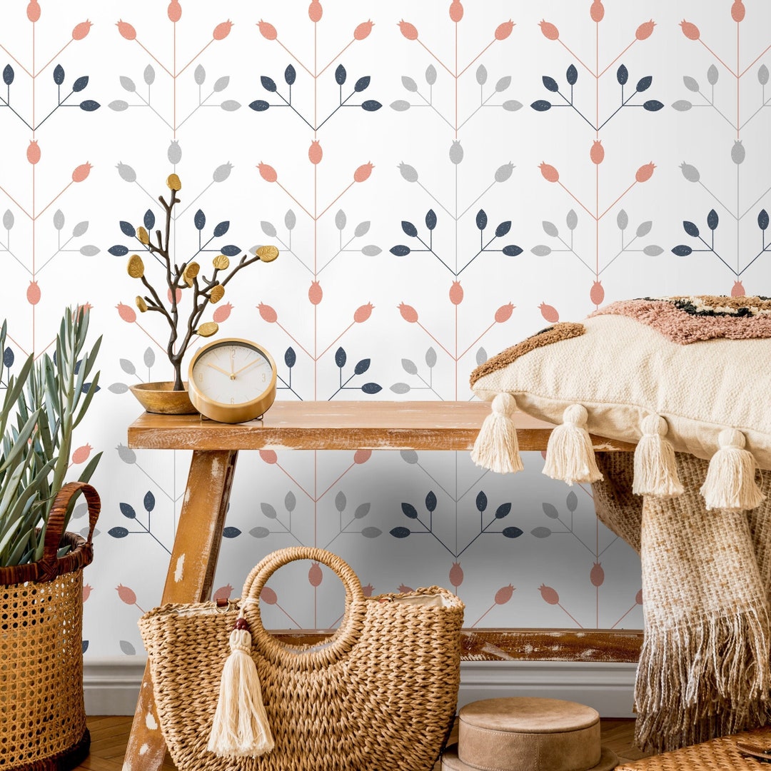 Removable Wallpaper Scandinavian Wallpaper Temporary Wallpaper Vintage ...