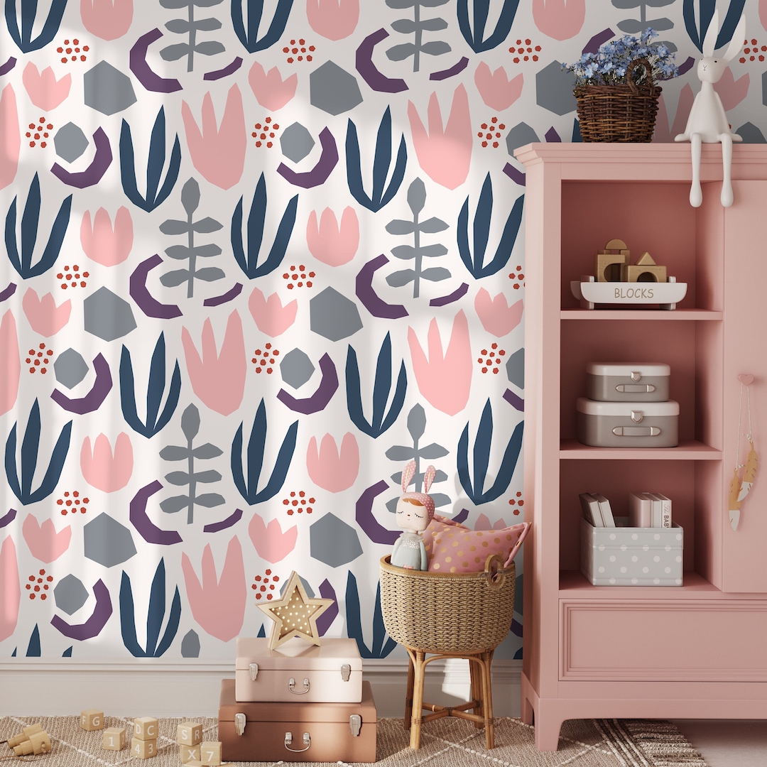 Removable Wallpaper Scandinavian Wallpaper Half Dots Wallpaper Peel and ...