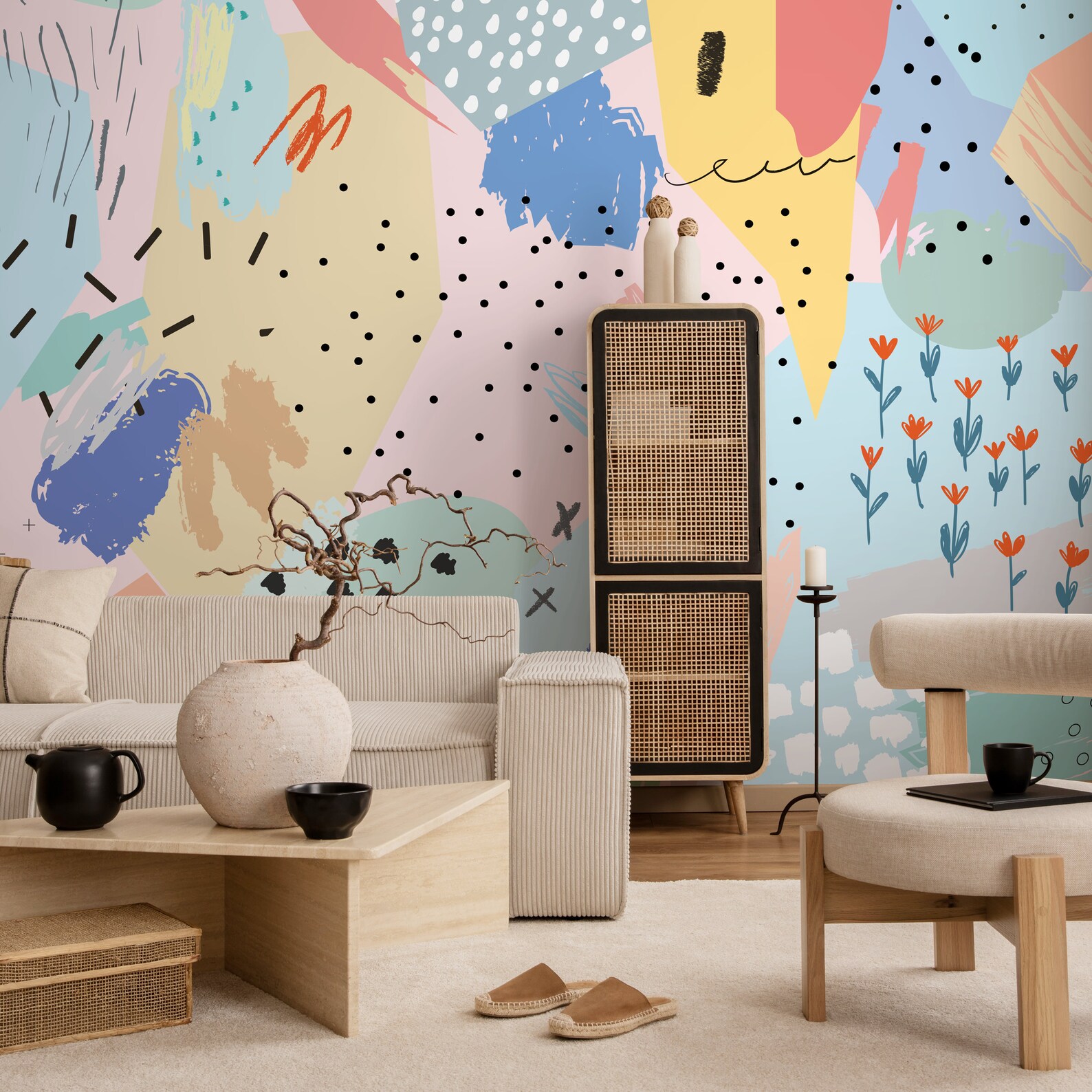 Removable Wallpaper Scandinavian Wallpaper Temporary Wall Paper ...