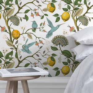 Hummingbird Lemon Wallpaper for Bedroom, Living Rooms, and peaceful places - A630