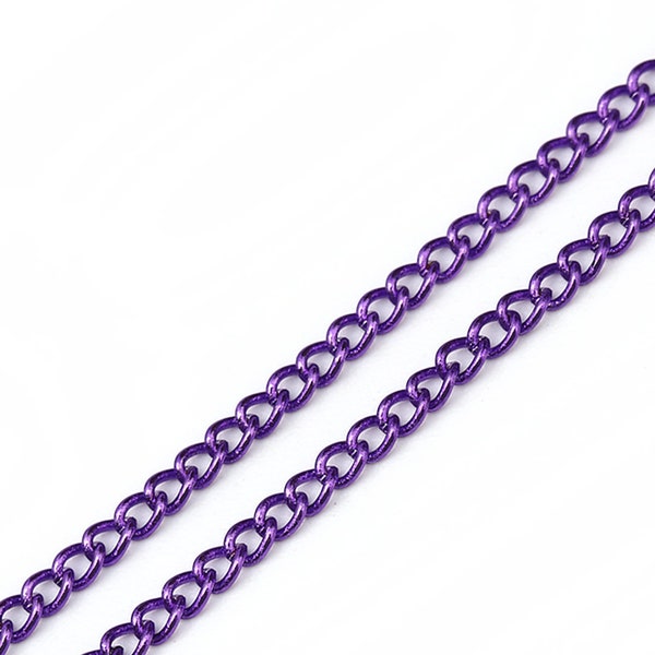 1 m de chaîne métal violet maillons soudés