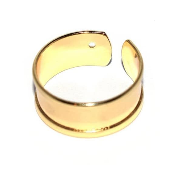 bague jonc 5 mm réglable laiton doré pour cordon