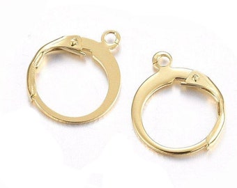 1 pair of small golden stainless steel hoop earrings