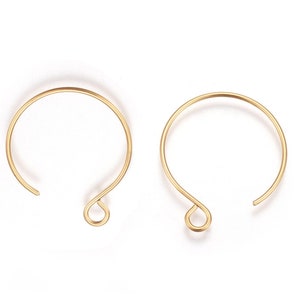 1 pair of rounded Creole ear hook golden steel