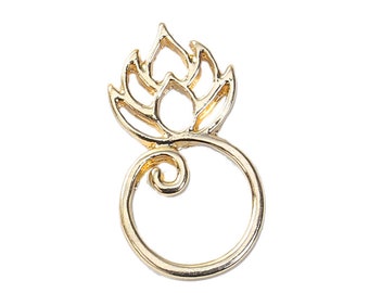 1 pendentif connecteur fleur de lotus métal doré