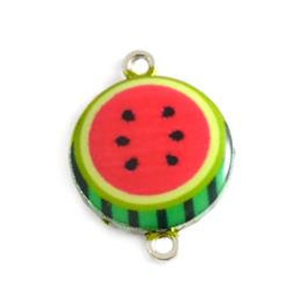 1 connecteur pendentif tropical exotique fruit pastèque