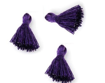 pompons violet x 3