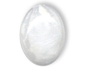 Cabochon 13 x 18 mm oval weiß Opal