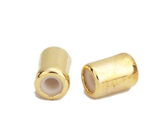 1 silicone and gold metal tube stopper bead