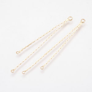 2 candlestick connectors ear chains gold plated brass