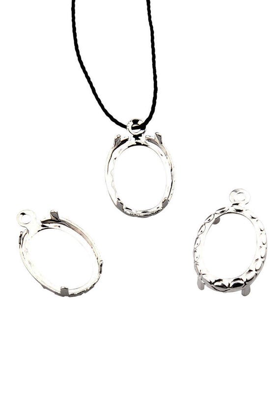 Pendentif à 5 Griffes En Argent Sterling 925 - Sertisseur Pour Cabochons, Pierres, Perles, Fabrication De Bijoux