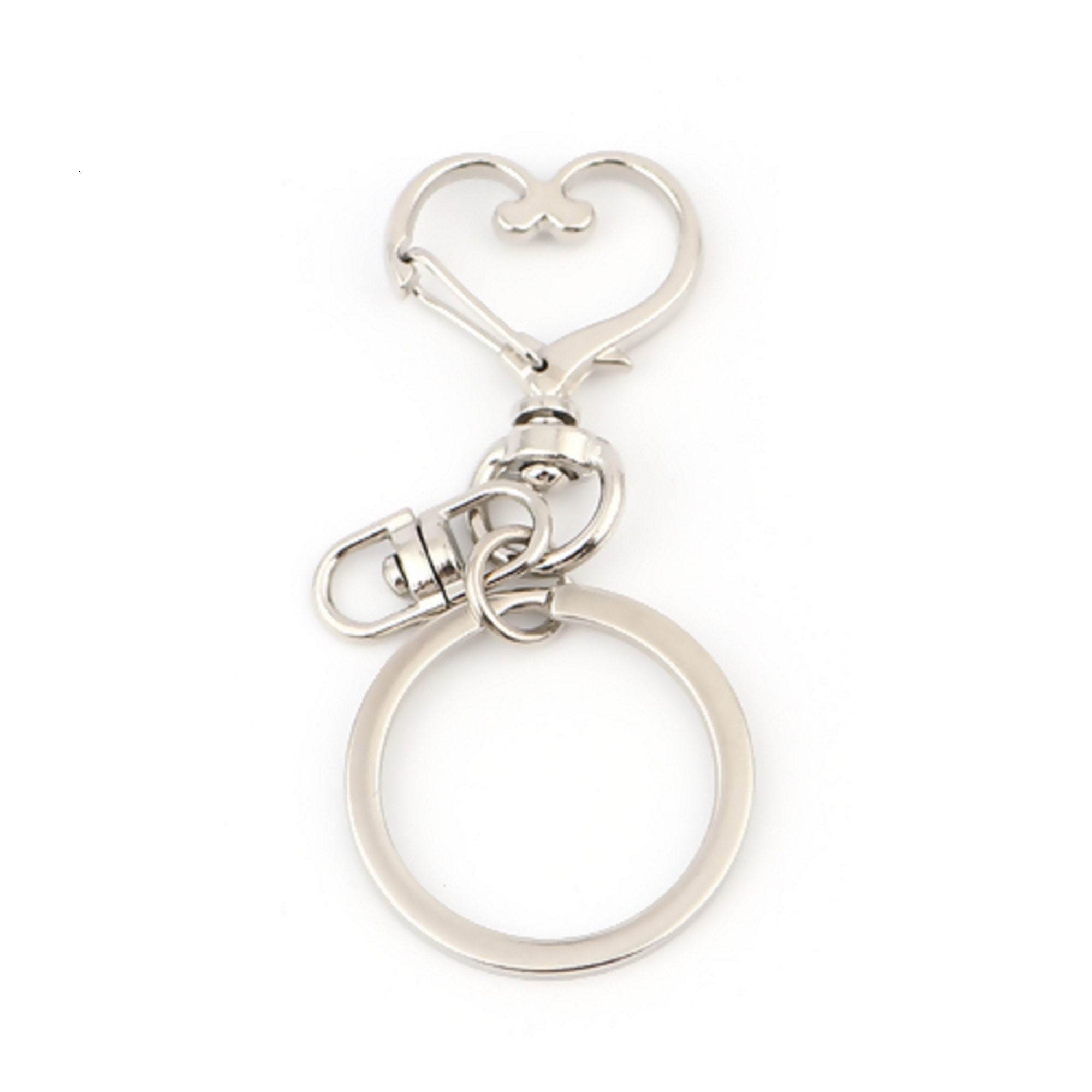 1 Key Holder Clasp Heart Silver Metal - Etsy