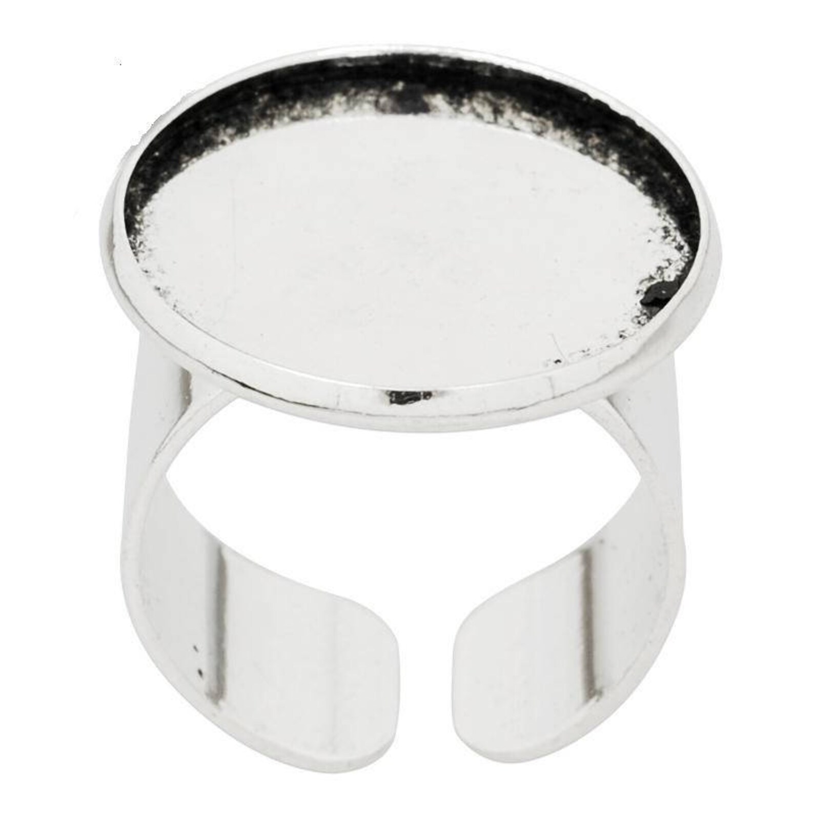 Soporte de anillo redondo plateado para cabujón 20 mm Etsy