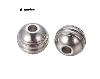 UNICRAFTALE Circa 100 Pz 8 Mm Perline Allentate Rotonde Perline In Acciaio Inossidabile 3 Mm Foro Perline In Metallo Distanziatori Che Trovano Per Braccialetto Fai Da Te Collana Creazione Di Gioielli - Foto 6