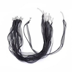 A black organza necklace cord for pendant
