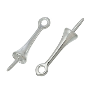 2 silver metal beads 17 mm for semi-pierced pearl