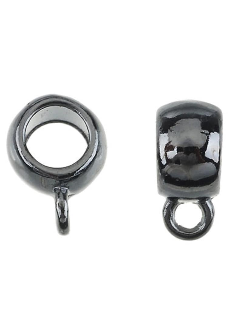 1 pearl bead passing 5 mm metal gun metal