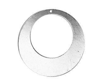 1 large silver lunar circle pendant 50 mm