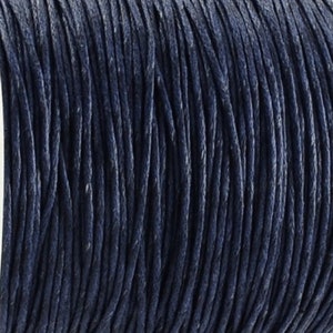 3 m of waxed cotton cord 1 mm navy blue