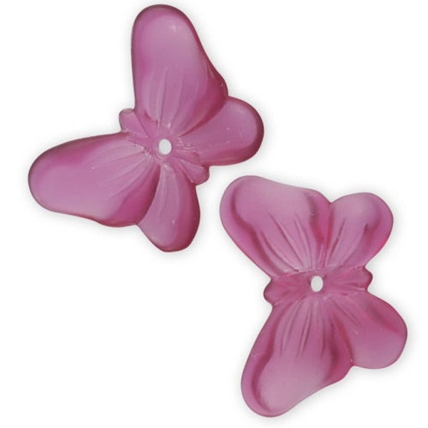 perles x 2 papillons rose