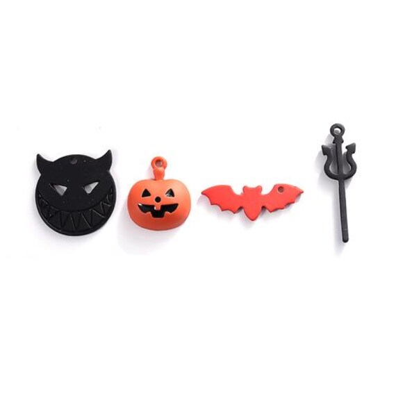 Boucles D'oreilles Chauve-souris Halloween - Bijoux Gothiques - Cadeau Fille Femme - Paire De Pendentifs Chauve-souris