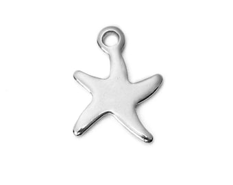 1 starfish pendant 9 mm silver stainless steel