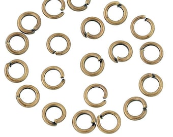 50 anneaux de jonction 4 mm ronds ouvert bronze