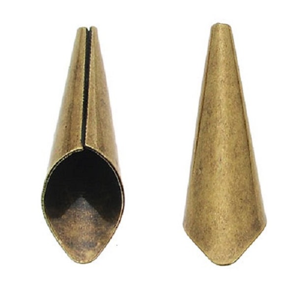 2 calottes 47 mm coupelles cônes métal couleur bronze