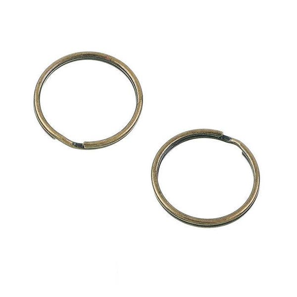 2 anneaux bronze 25 mm pour porte clefs