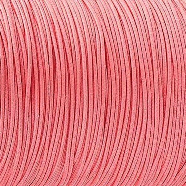 3 m de cordon polyester ciré 1 mm rose saumon