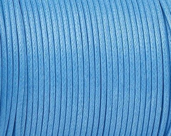 3 m de cordon polyester ciré 1 mm bleu turquoise