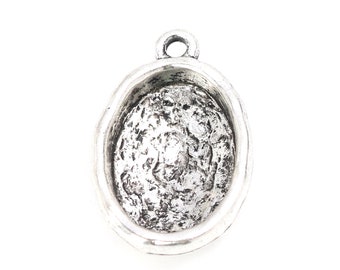 1 oval pendant holder 13 x 18 mm silver
