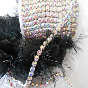 50 cm Stitwood Strass Kette SS 16 Kristall Farbe AB und Silber Metall