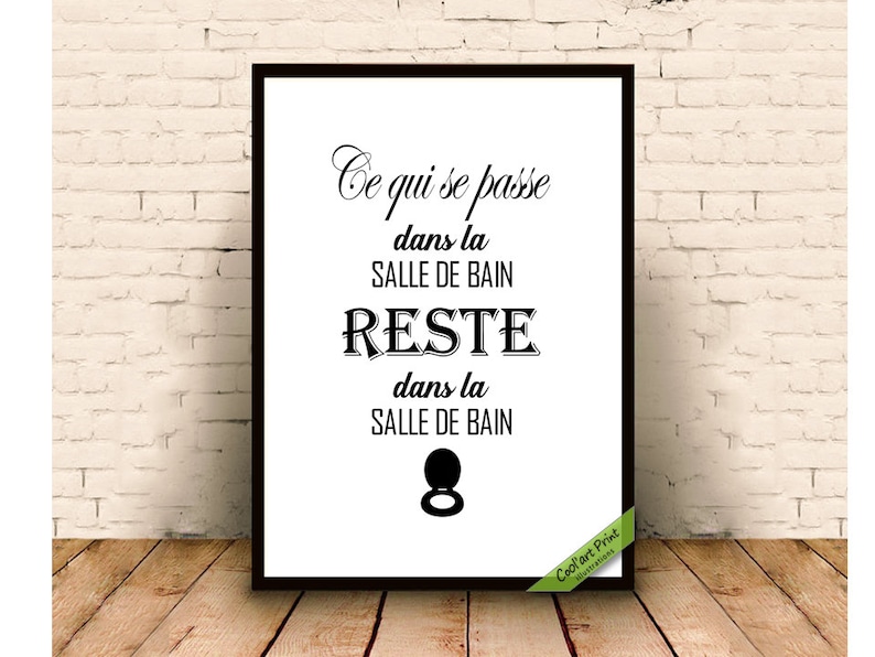 Citation drôle salle de bain humour affiche humoristique