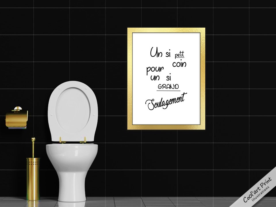 Citation drôle salle de bain, humour, affiche humoristique, petit coin