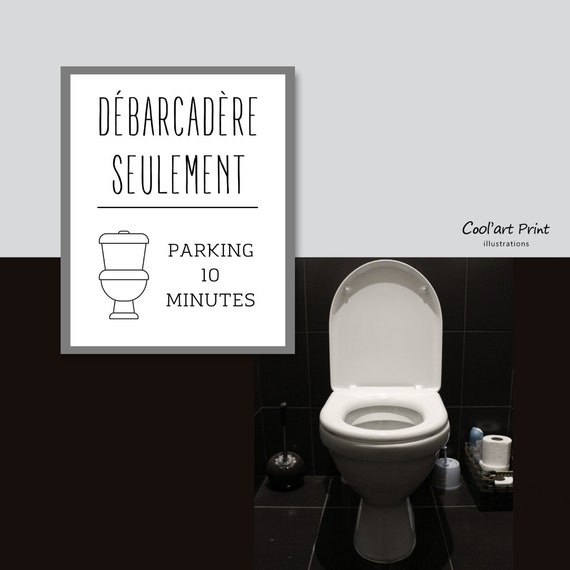 Affiche drôle pour les toilettes, décoration humour WC - La