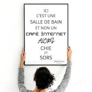 Blague De Salle De Bain Humour Sale Affiche Humoristique Etsy France