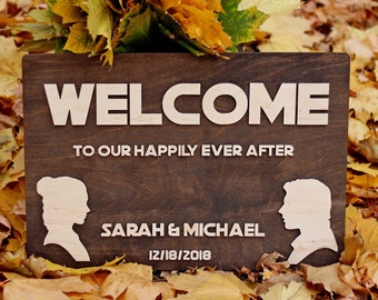 Wedding welcome sign, Inspired wooden welcome sign, Family wedding sign, Wooden sign