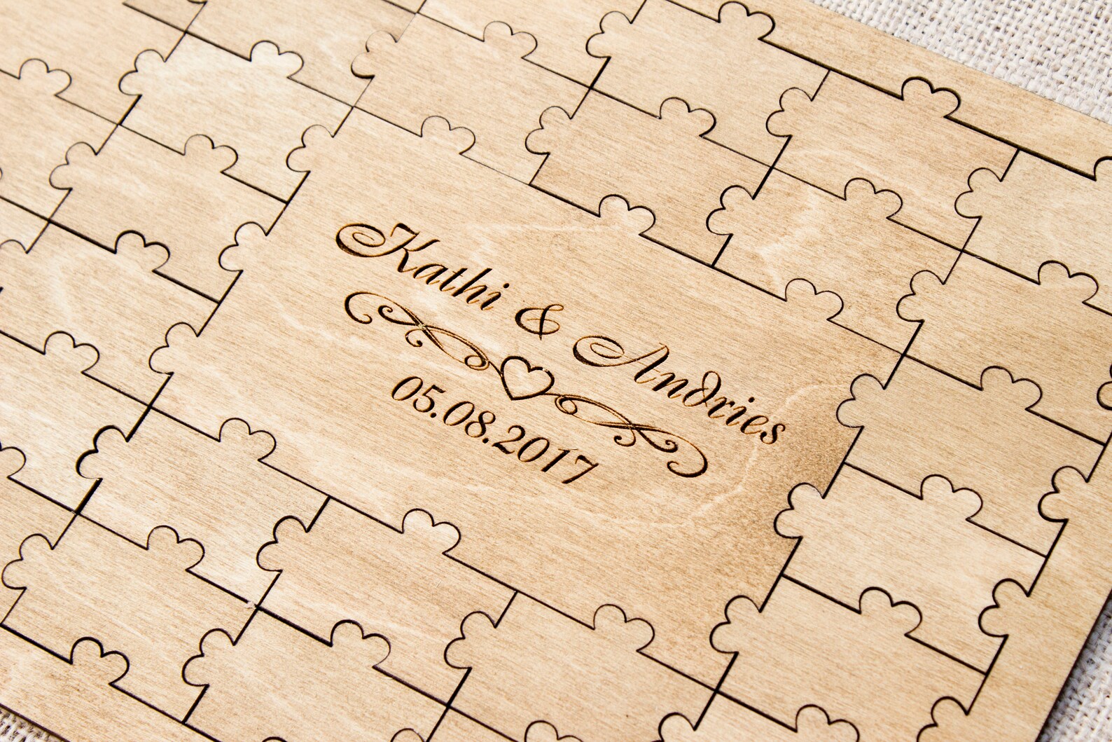 Puzzle wedding guest book Puzzle guestbook Wedding guestbook Etsy