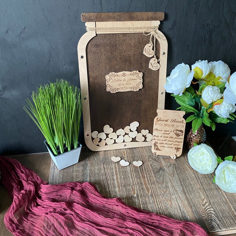 Mason Jar wedding guest book alternative Mason jar guest book Etsy