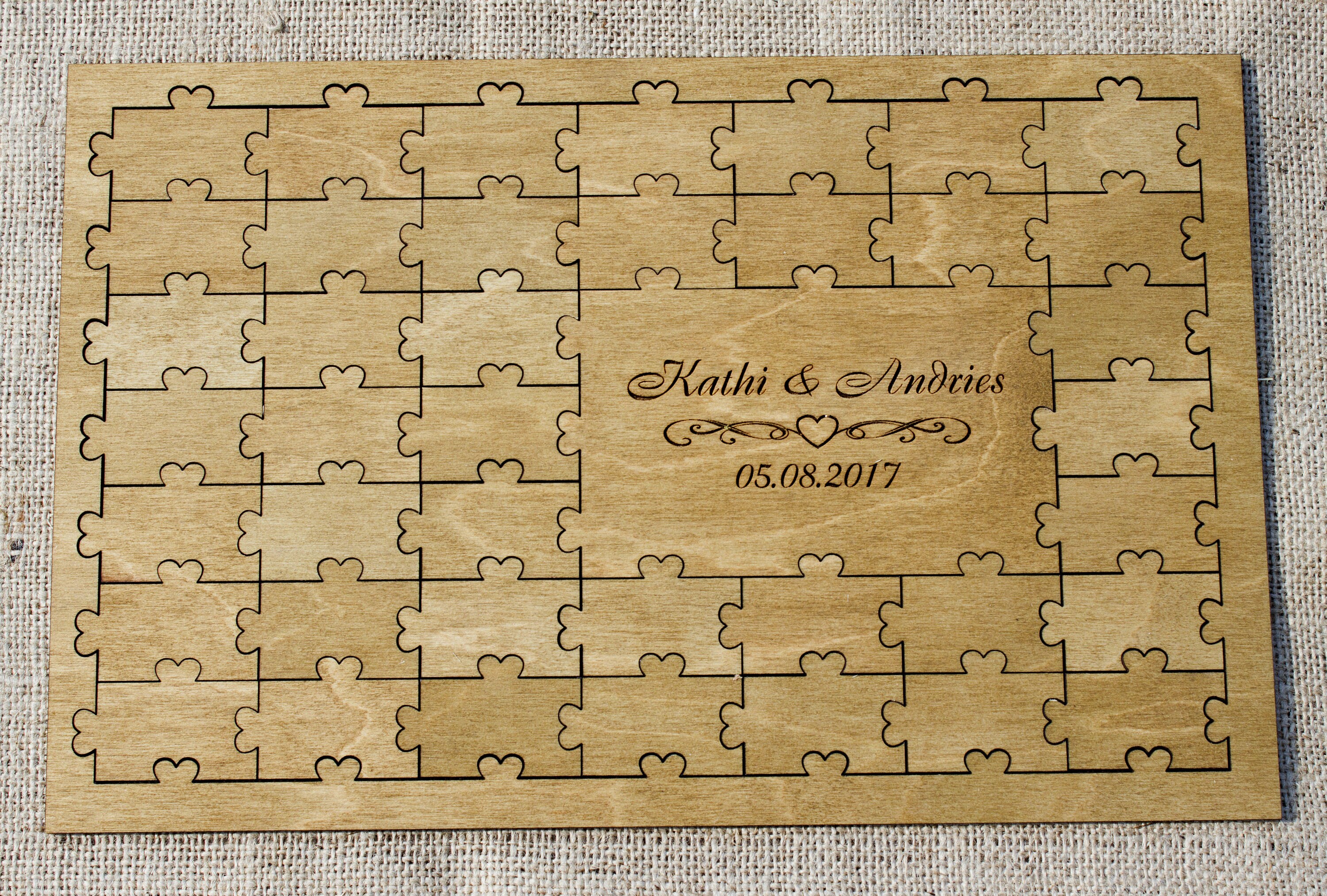 Puzzle wedding guest book Puzzle guestbook Wedding guestbook Etsy