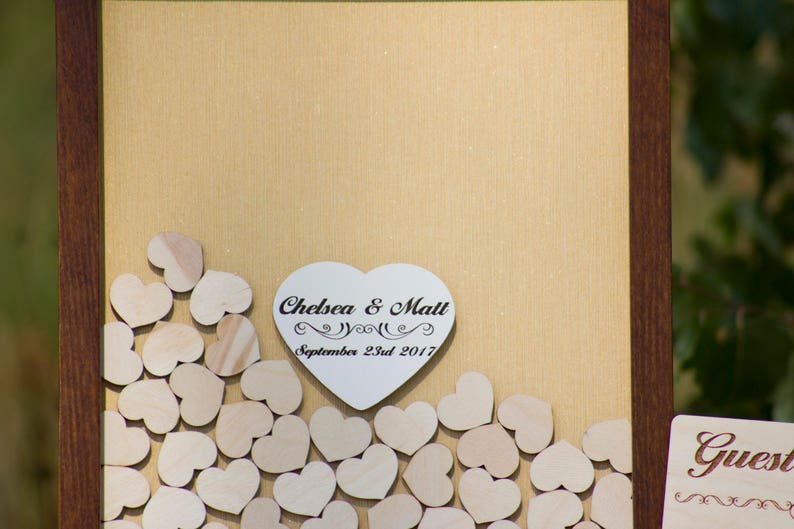Rustikale Holz Hochzeit wünschen Baum Gast Zeichen Buch Hochzeit Herzstück