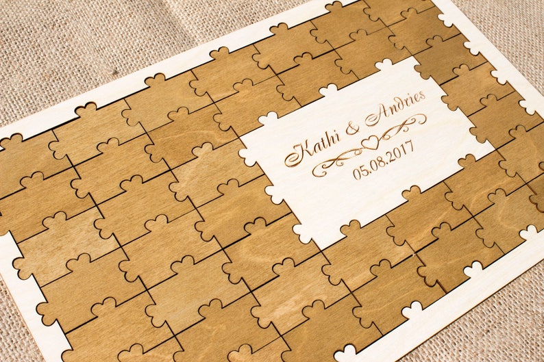 Wedding puzzle guest book Wedding puzzle Guestbook Wedding Etsy