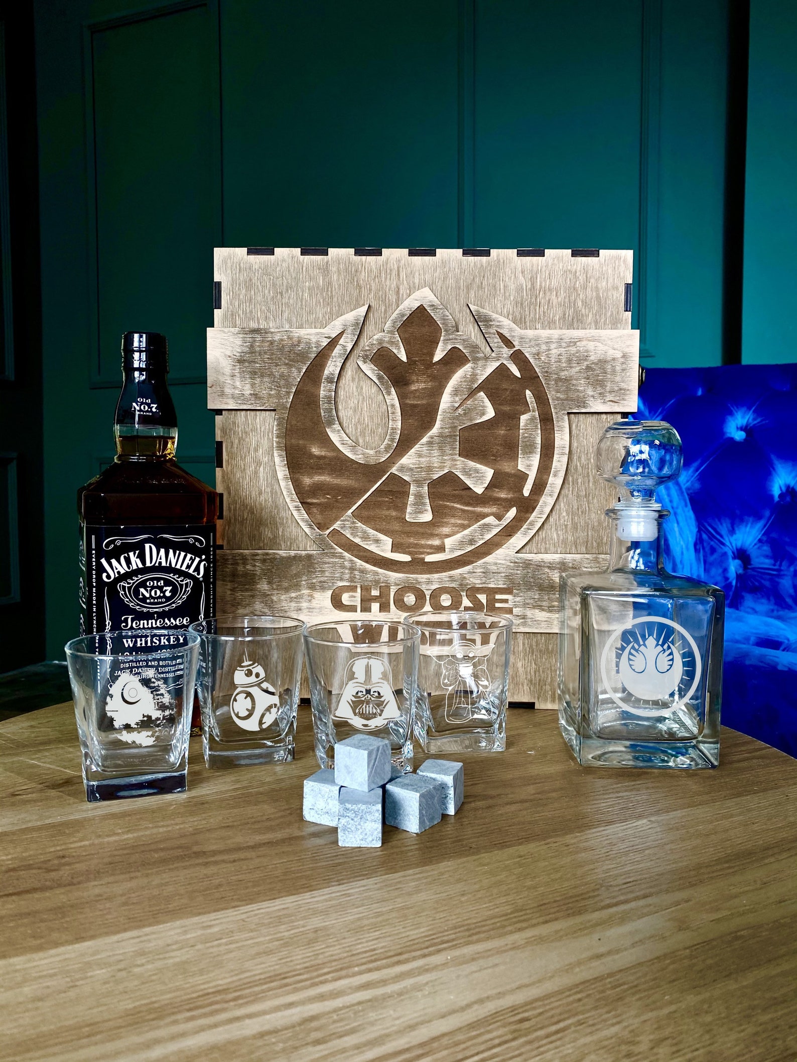Choose wisely whiskey decanter set custom whiskey glasses Etsy