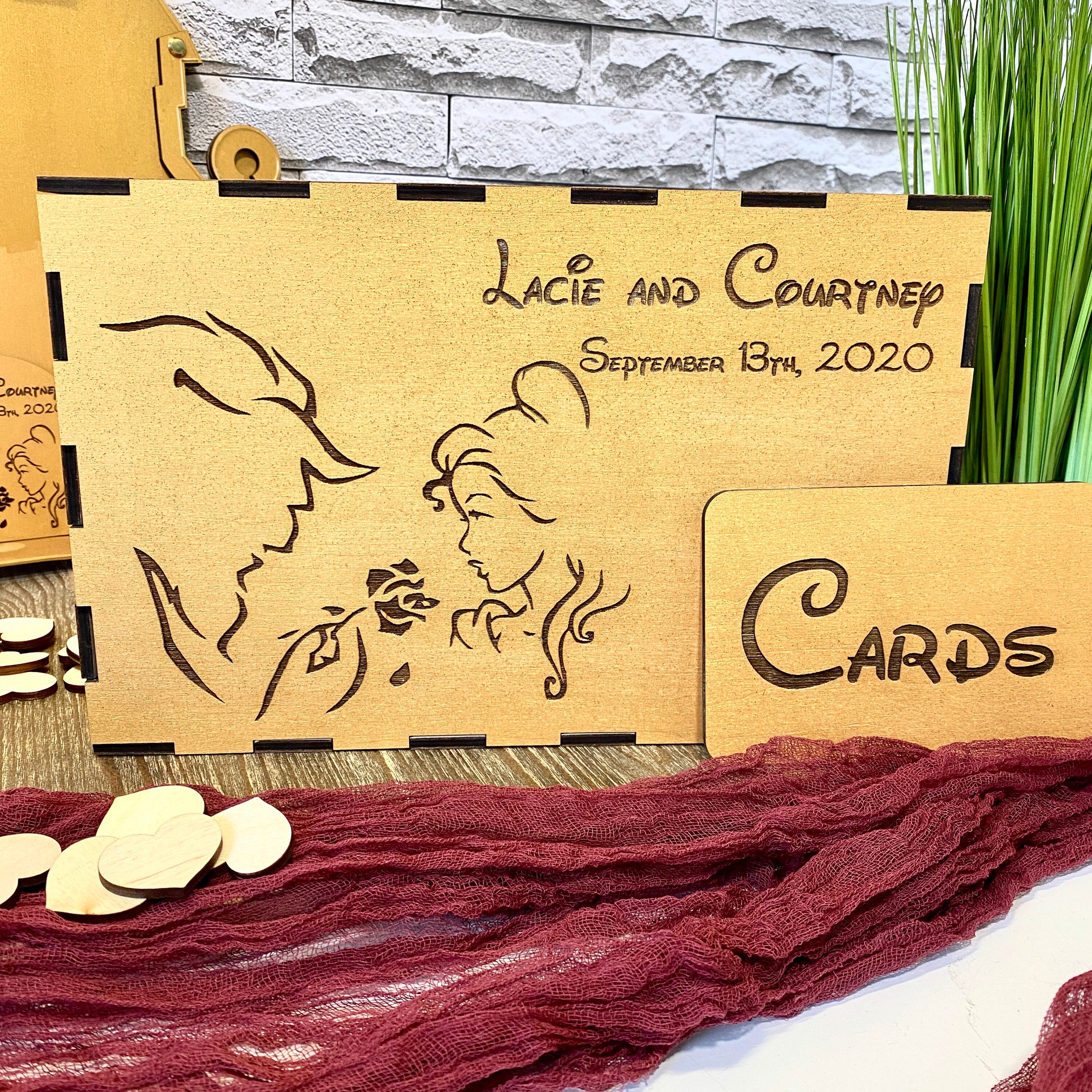 Beauty and the Beast wedding card box with slot wedding card box wedding gift