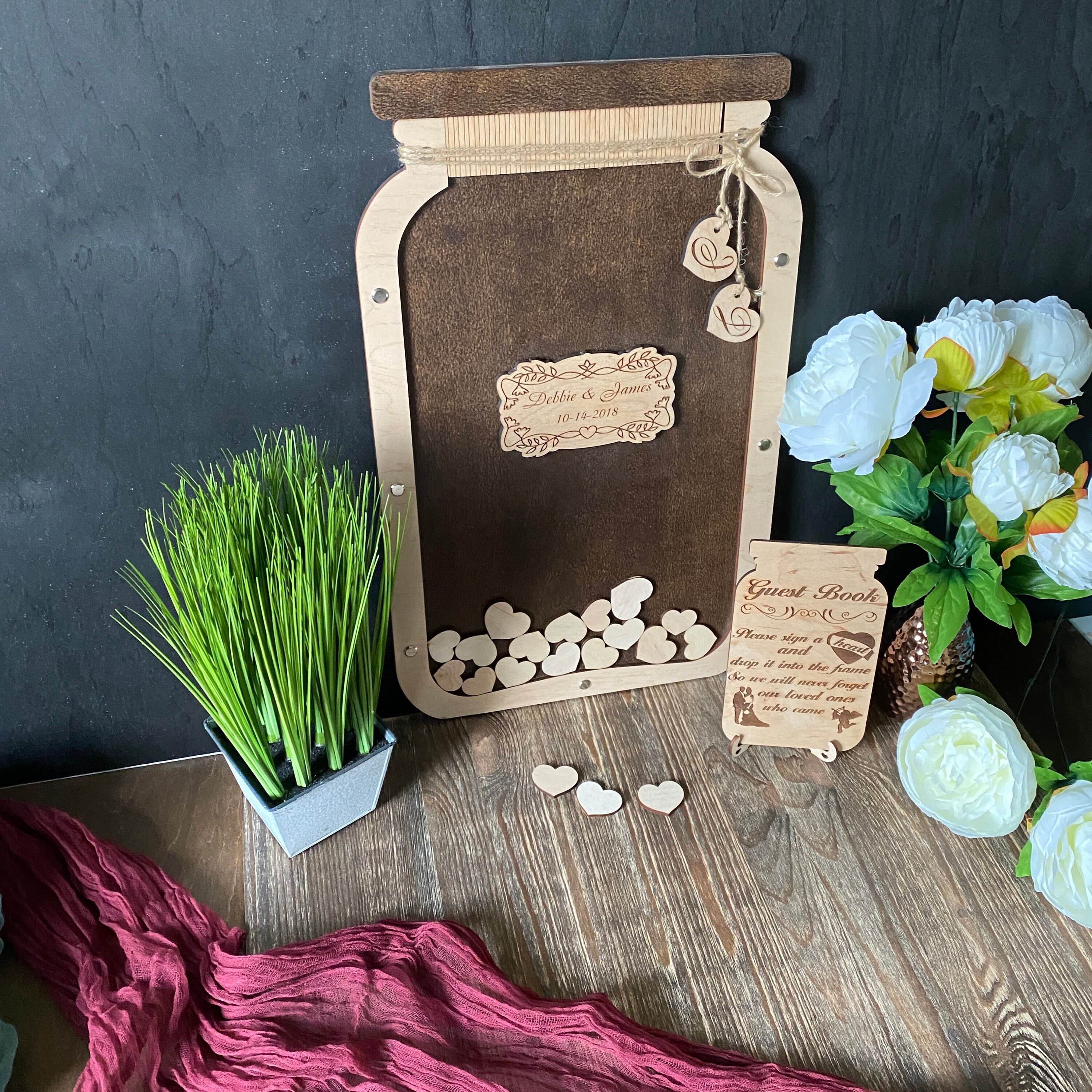 Mason Jar wedding guest book alternative Mason jar guest book Etsy